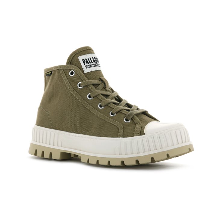 Baskets Palladium Pallashock Mid OG High Tops Femme Vert Olive | FR EBP971H